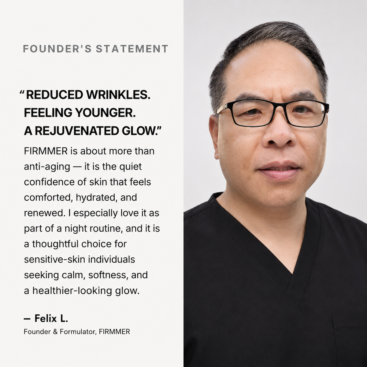 Felix Liu, founder and natural skincare formulator